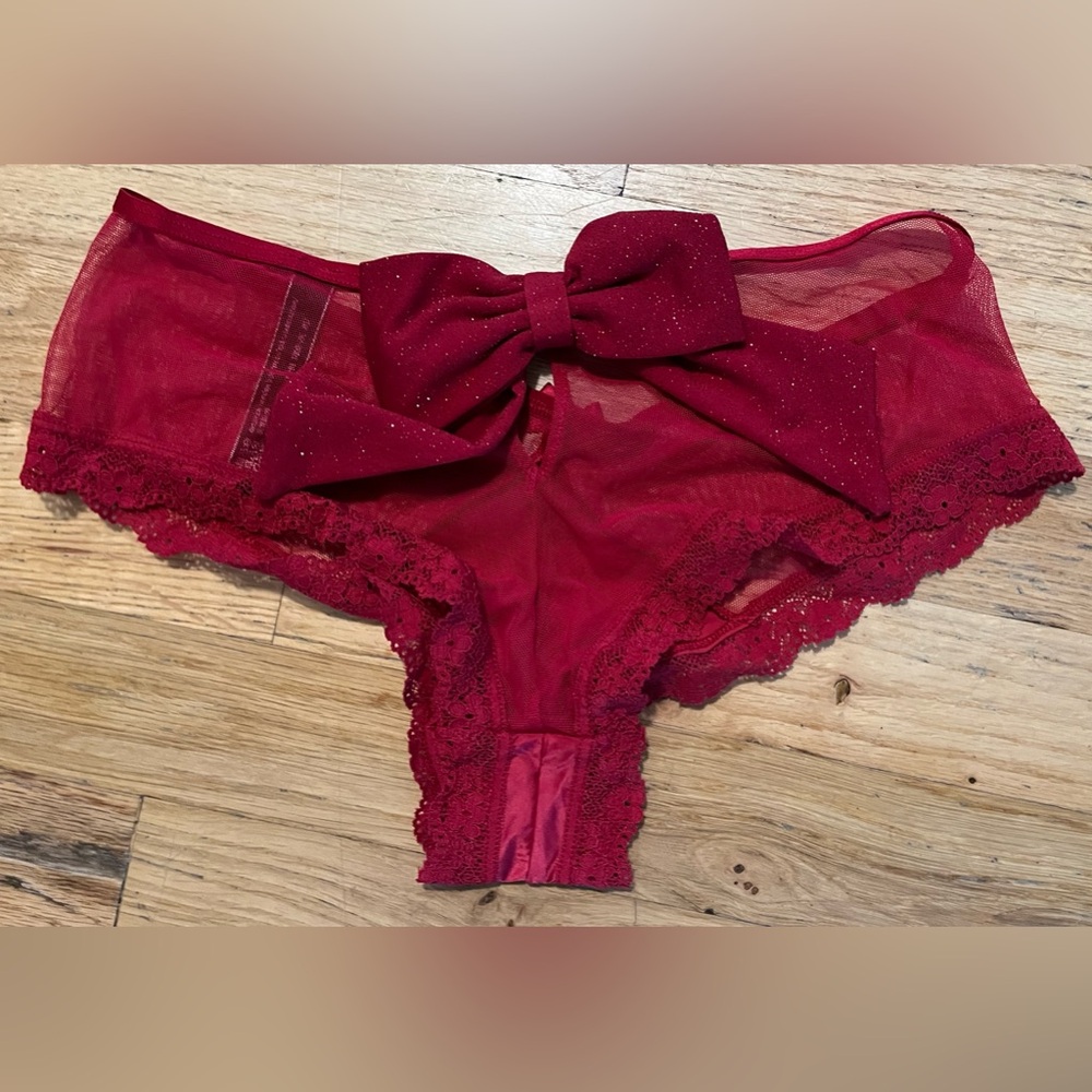 Red Victoria secret panties with bow